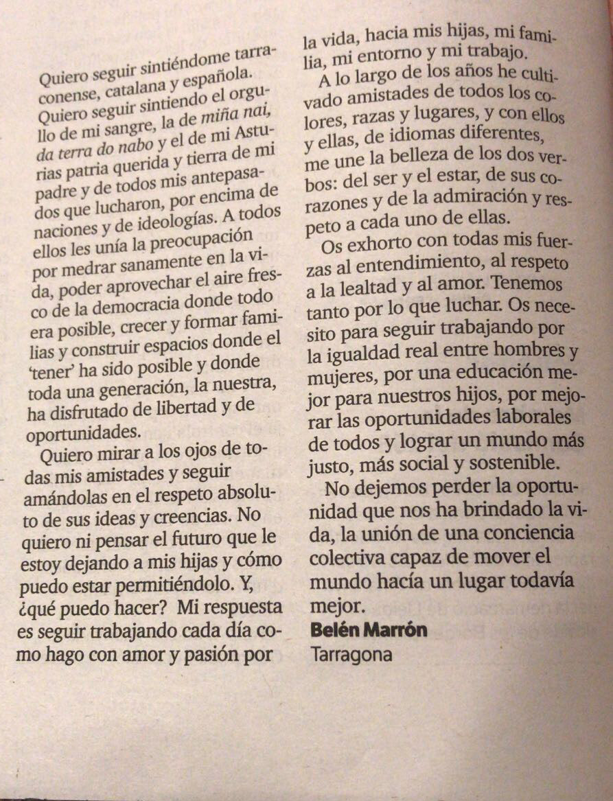 Carta al director de El Diari de Tarragona